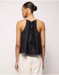 AERE - Nora Beaded Linen Top