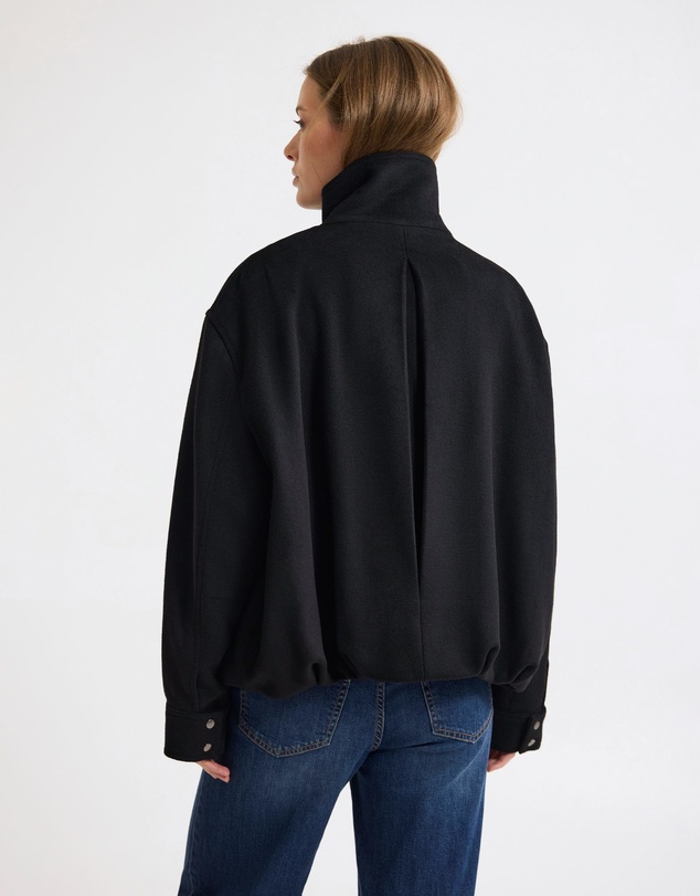 Oxford - Emma Wool Blend Funnel Trim Jacket