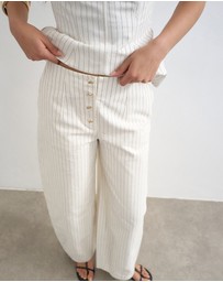 TOPSHOP - Para Striped Barrel Trousers
