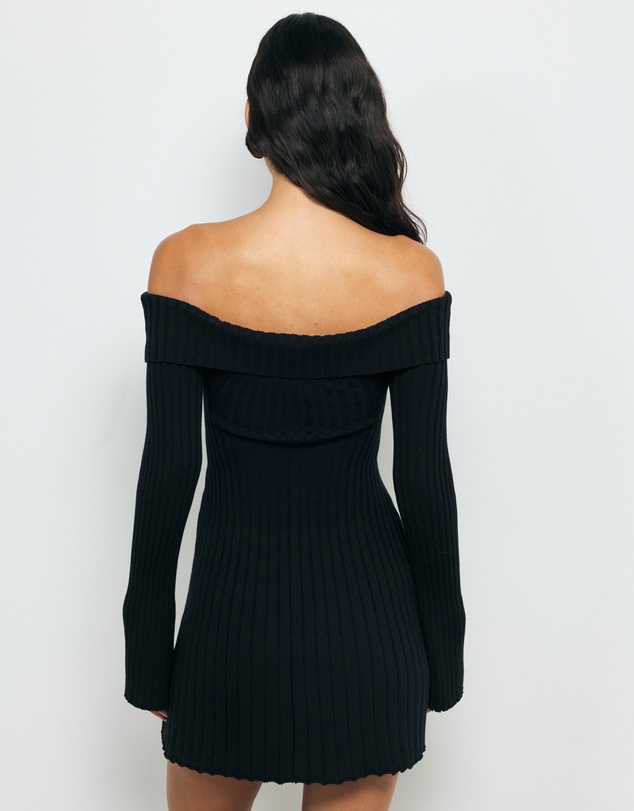 AERE - Gabi Off Shoulder Knitted Mini Dress