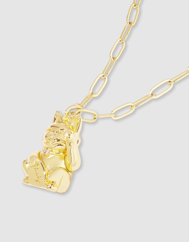 Wanderlust + Co - Lucky Cat Gold Necklace