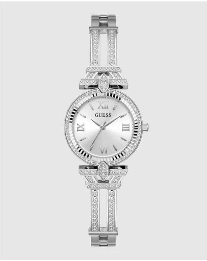 GUESS - Guess Ladies Silver Tone 28mm Analogue Watch