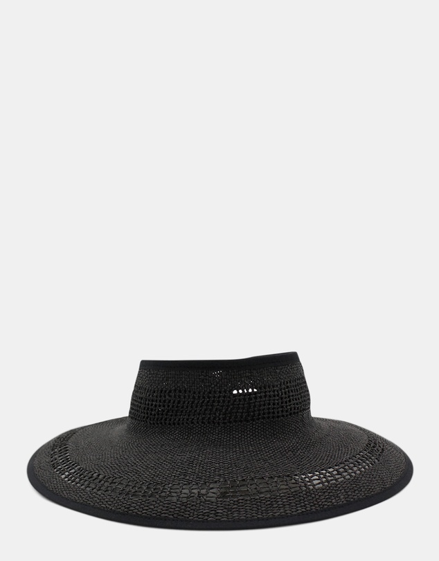Morgan & Taylor - Tessa Woven Straw Visor in Black