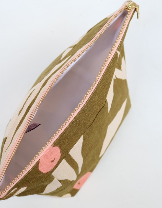 Mosey Me - Olive Poppy Cosmetic Bag