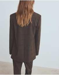 M.N.G - Double-Breasted Check Suit Jacket
