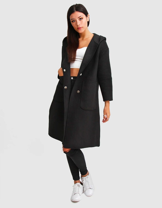 Belle & Bloom - Walk This Way Wool Blend Hooded Coat