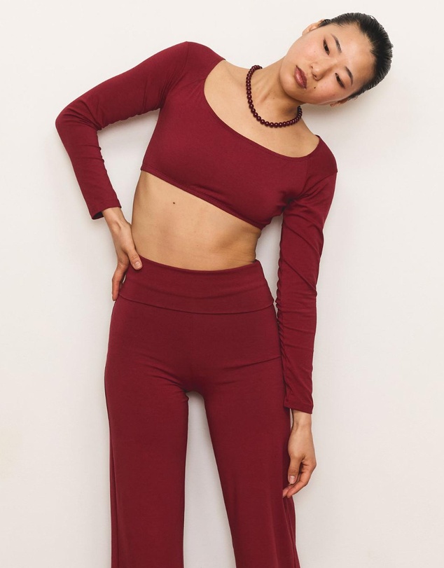 Pinky & Kamal - Long Sleeve Crop Top