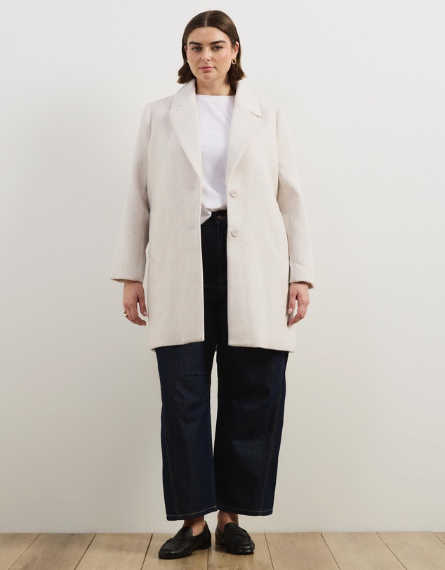 Atmos&Here Curvy - Romy Wool Blend Coat