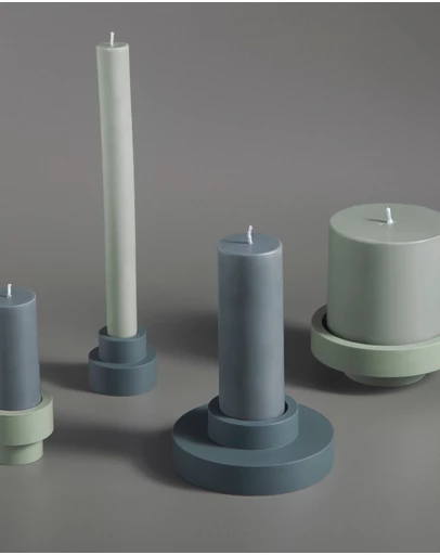 porter green - escc small pillar candle soy-blend unscented candles