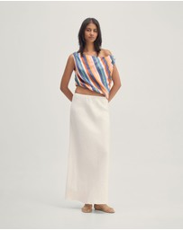 Oxford - Kacie Linen Bias Skirt