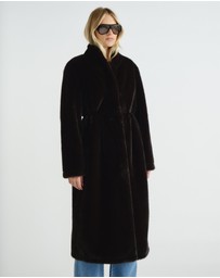 Decjuba - Rose Longline Faux Fur Coat
