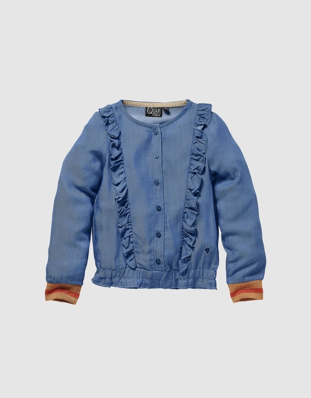 Quapi - Karin Long Sleeve Ruffle Blouse - Kids-Teens