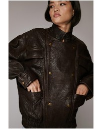 Bardot - Oversized Leather Jacket
