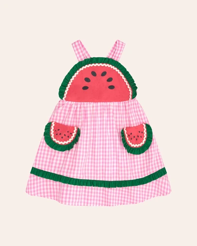 Huxbaby - One-In-A-Melon Check Dress - Babies-Teens