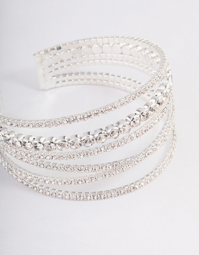 Lovisa - Silver Criss Cross Cupchain Wrist Cuff