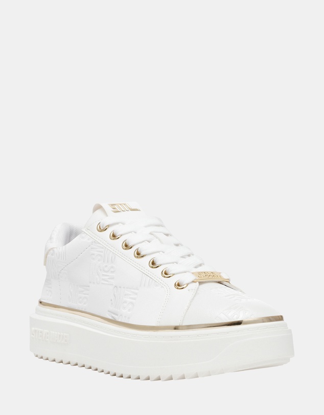 Steve Madden - On-Stage White/Gold Sneakers