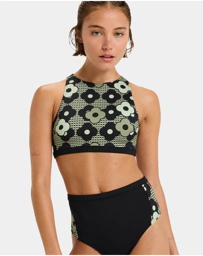 Roxy - Womens Pro Wave Crop Top Bikini Top