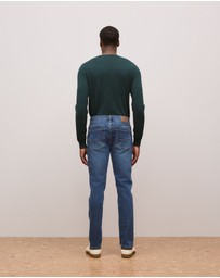 Trenery - Modern Slim Mid Wash Jean in Indigo Blue