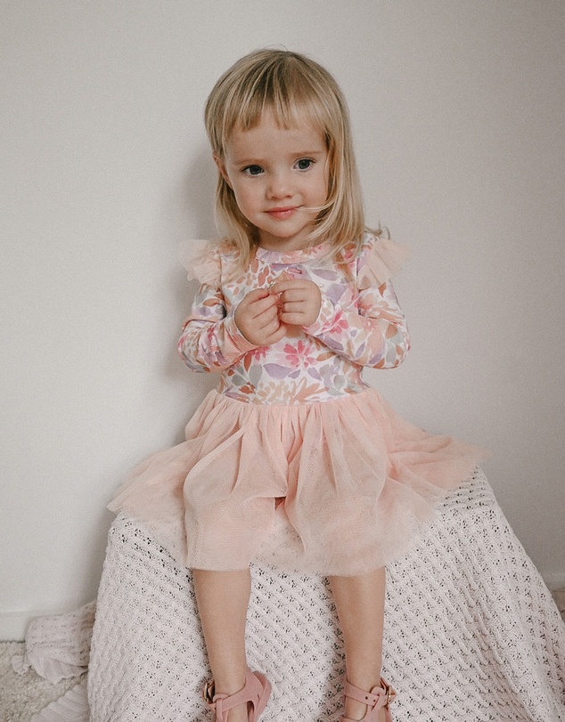 WITH LOVE FOR KIDS - Tulle Flutter Long Sleeve Tutu Onesie - Babies