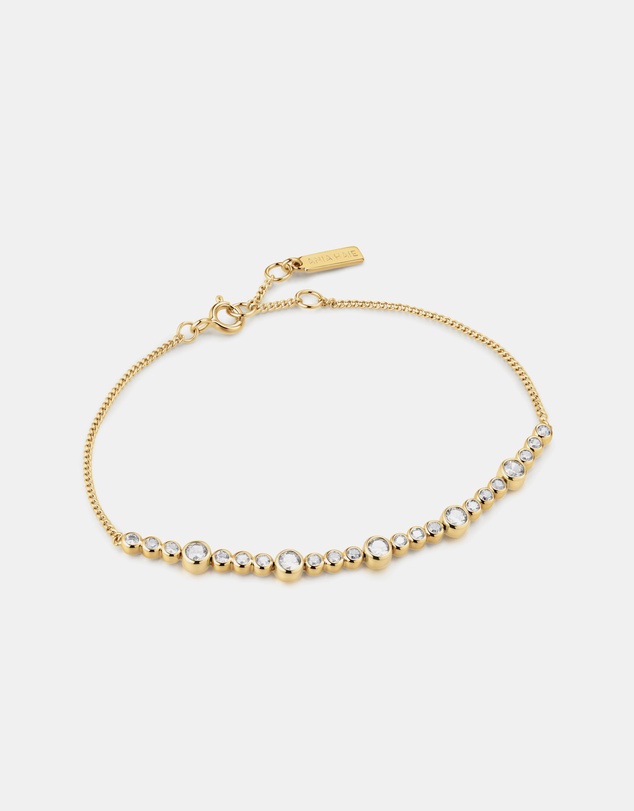Ania Haie - Gold Alternating Bezel-Set Bracelet