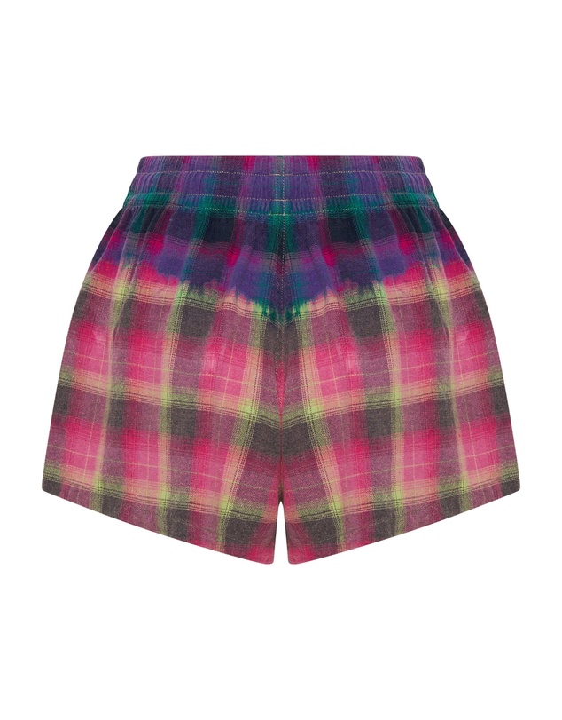 ONE TEASPOON - Bleached Flannel Studded Boxer Shorts