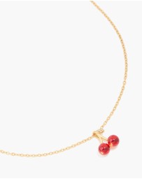 Lovisa - Waterproof Gold Plated Stainless Steel Red Glass Cherry Necklace