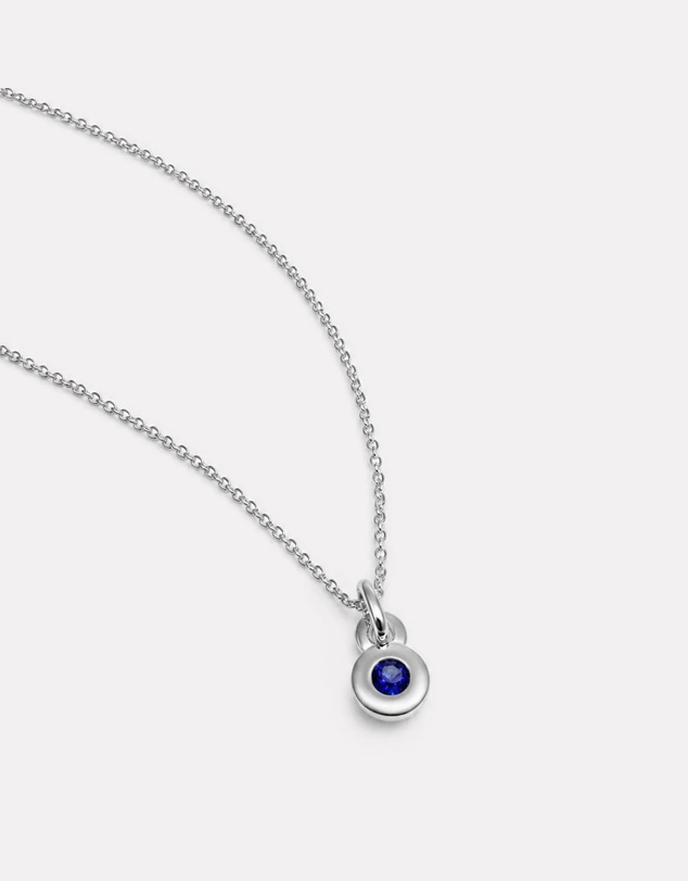Najo - September Silver & Sapphire Birthstone Necklace