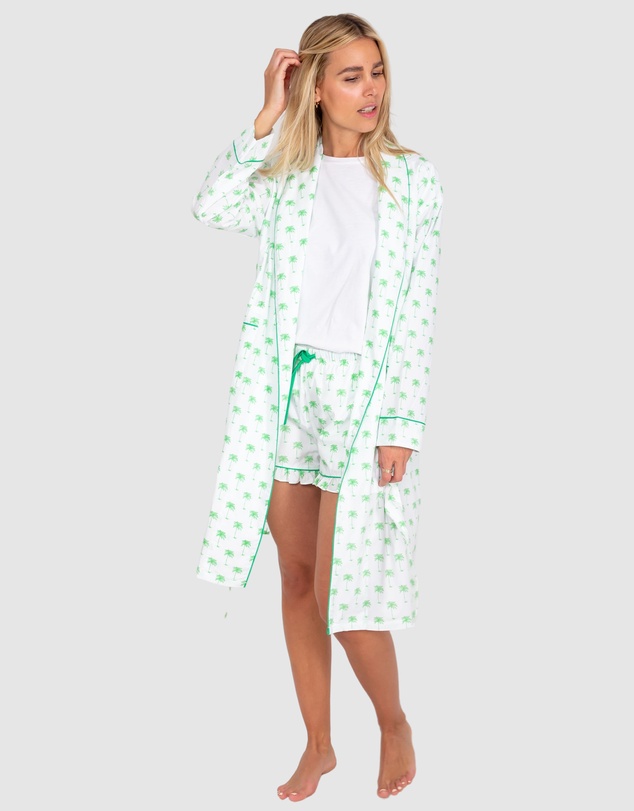 Sant And Abel - Women's Green Palm Tree Robe