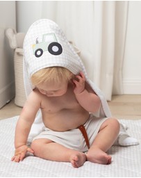 Living Textiles - Organic Hooded Towel - Tractor Ride