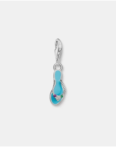 THOMAS SABO - Charm Pendant Flip Flop with Colourful Stones Silver