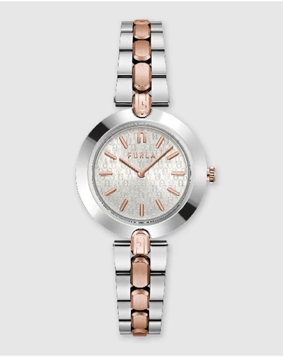 Furla - Furla Logo Links Silver Tone