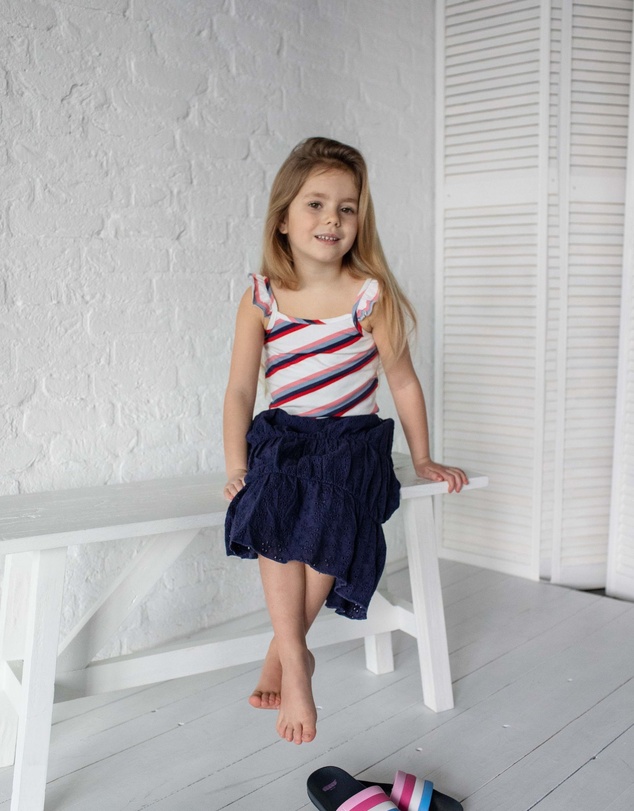Quapi - Fully Embroidered Midi Skirt Fila - Kids-Teens