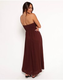 Petal & Pup - Kayt Strapless Dress - Chocolate Brown