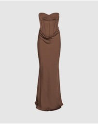 ROTATE - Satin Corset Maxi Dress
