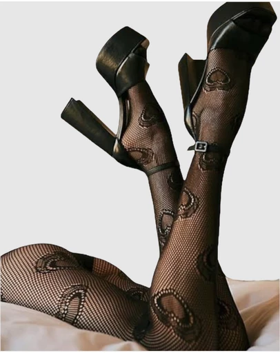 High Heel Jungle - Heart Knit Tights