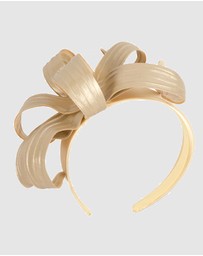 Max Alexander - Leather Leafs Gol Headband Fascinator