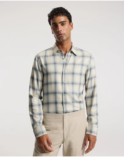 Calibre - Tailored Check Long Sleeve Shirt Bone