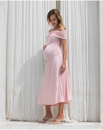 Soon Maternity - Off Shoulder Midi Dress