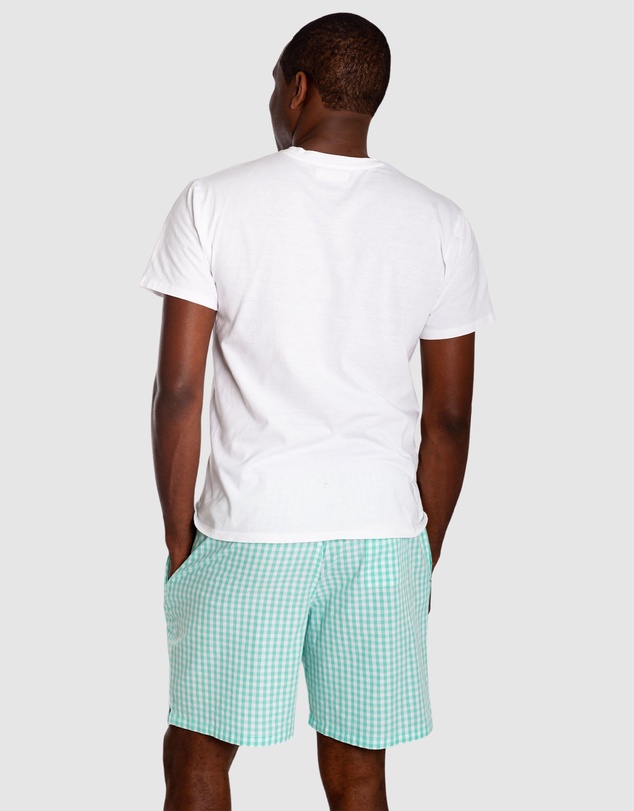 Sant And Abel - Men's Hepburn Gingham Mint Sleep Shorts