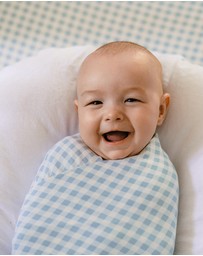 Kynd Baby - Large Stretchy Swaddle in Blue Gingham