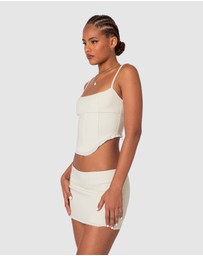 EDIKTED - Thora Woven Lace Up Corset
