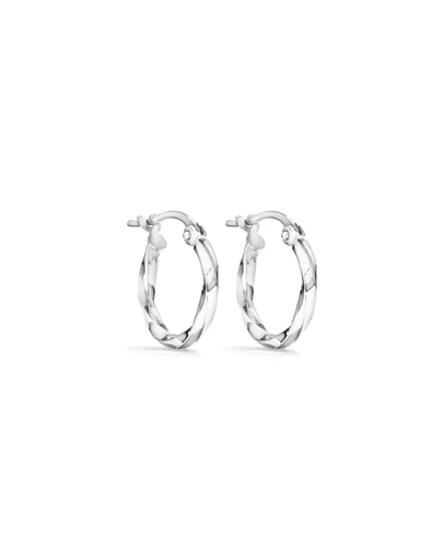 Michael Hill - Square Twist Hoop Earrings in 10kt White Gold