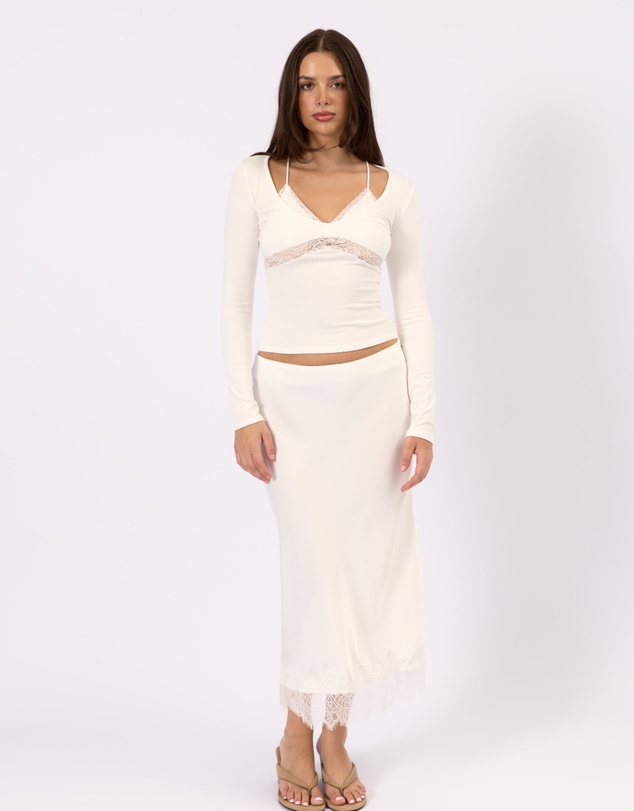 Style Addict - Valerie Satin Lace Skirt