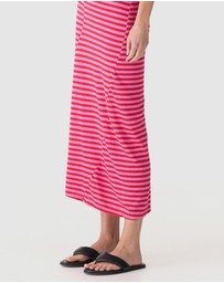 Bassike - Stripe Asymmetric Tank Dress