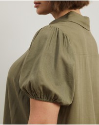 Atmos&Here Curvy - Lola Linen Blend Shirt Dress