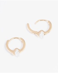 Lovisa - Gold Plated Sterling Silver Round Cubic Zirconia Huggie Earrings