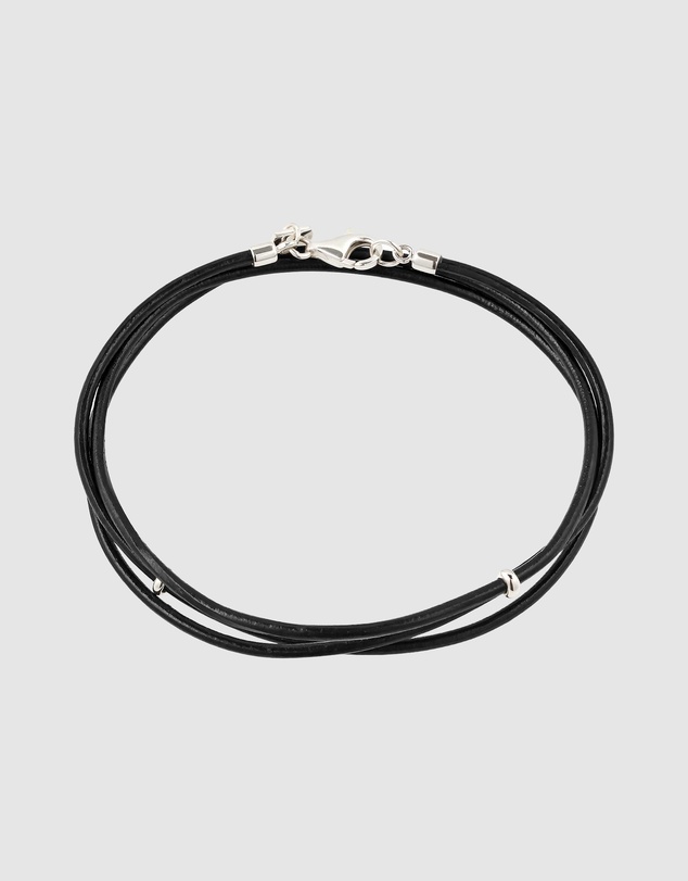 Kuzzoi - ICONIC EXCLUSIVE - Leather Cord Bracelet in 925 Sterling Silver