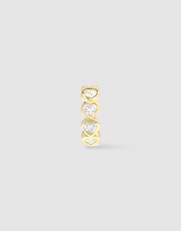 Wanderlust + Co - Heart Bezel Gold 9mm Ear Cuff
