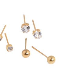 Lovisa - 24 Carat Gold Plated Surgical Steel Love Pack Stud Earrings