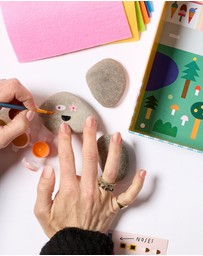 Journey Of Something - Kids Rock Painting Kit - Cool Faces
